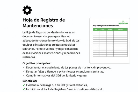 Hoja de Registro de Mantenciones